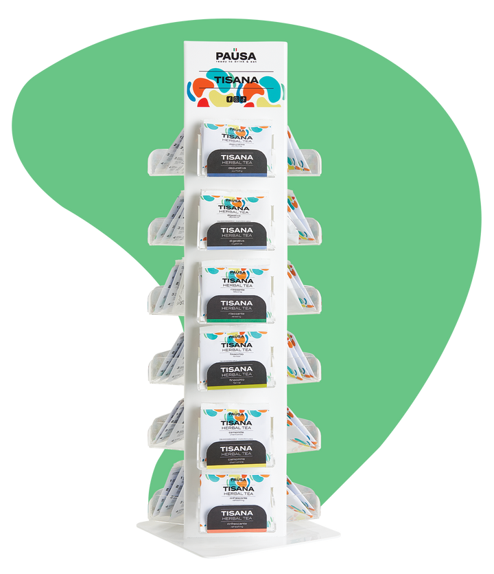 Rotating display for tea / herbal teas / infusions